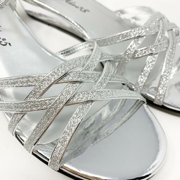 Easy Street Tarrah Wedge Sandal Silver Glitter 6.5 - Picture 7 of 7